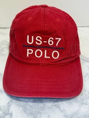 Rare POLO Ralph Lauren vintage 90’s red US-67 ball cap hat unisex